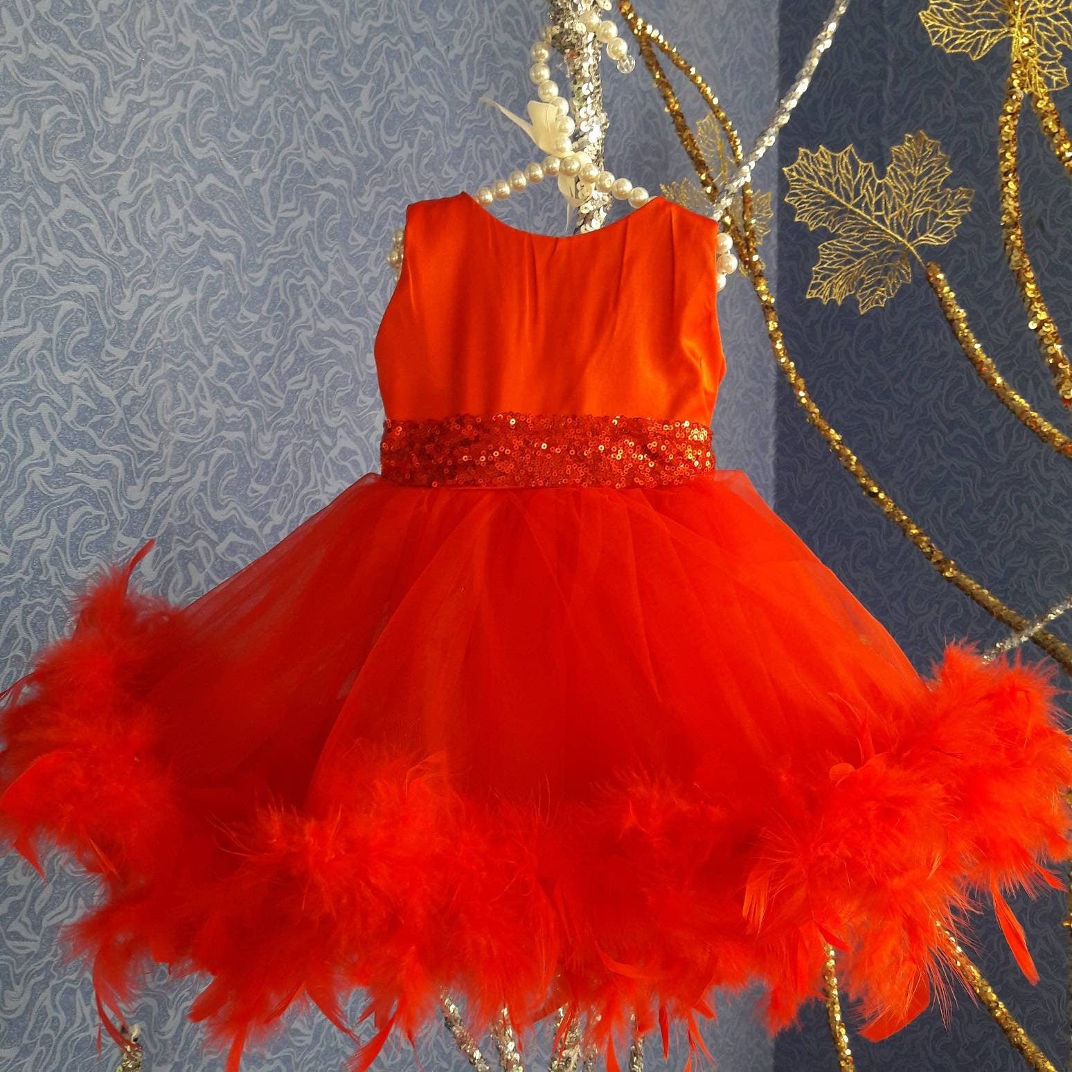 Coral Cascade Dress