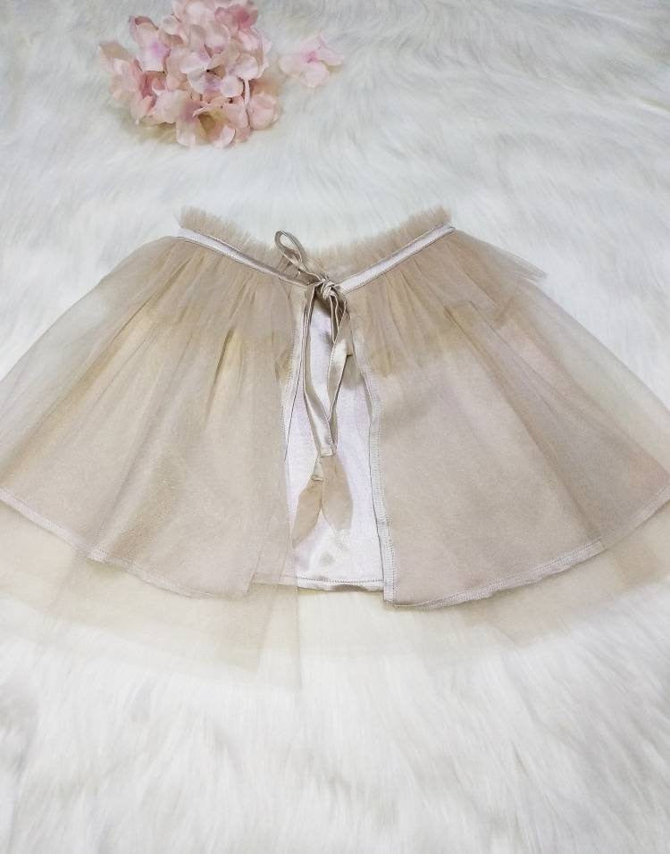 Girls gold sheer capelet